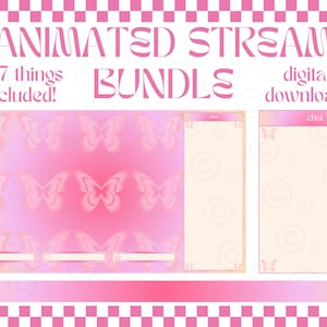 Animated Stream Bundle, Y2K Twitch Stream Overlays, Cute YouTube Stream Pack, Aesthetic Streaming Decor, Pink Twitch Overlay Kawaii