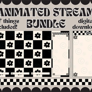 Animated Stream Bundle, Black Twitch Stream Overlays, Emo YouTube Stream Pack, Cute Aesthetic Streaming Decor, Retro Twitch Overlay Goth