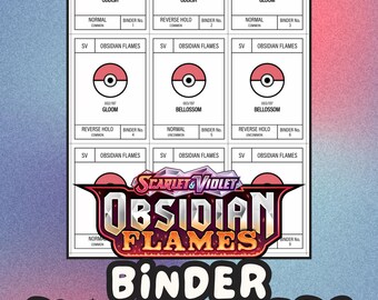OBSIDIAN FLAMES Pokémon Binder Placeholder Cards | Printable Master Set Placeholders | Digital Download