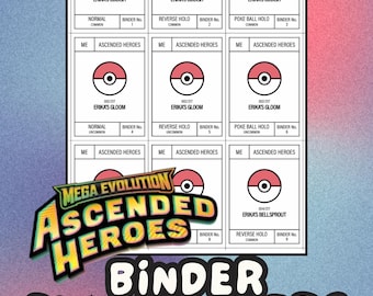 ASCENDED HEROES Pokémon Binder Placeholder Cards | Printable Master Set Placeholders | Digital Download
