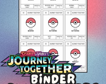 JOURNEY TOGETHER Pokémon Binder Placeholder Cards | Printable Master Set Placeholders | Digital Download