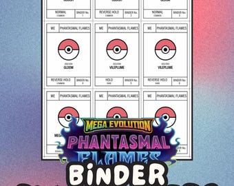PHANTASMAL FLAMES Pokémon Binder Placeholder Cards | Printable Master Set Placeholders | Digital Download