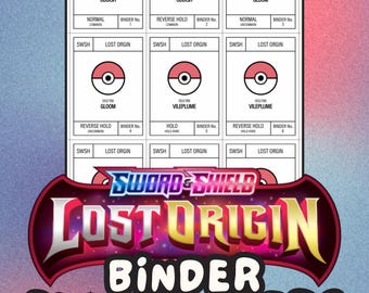 LOST ORIGIN Pokémon Binder Placeholder Cards | Printable Master Set Placeholders | Digital Download