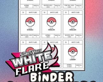 WHITE FLARE Pokmon Binder Placeholder Cards | Printable Master Set  Placeholders | Digital Download - Etsy