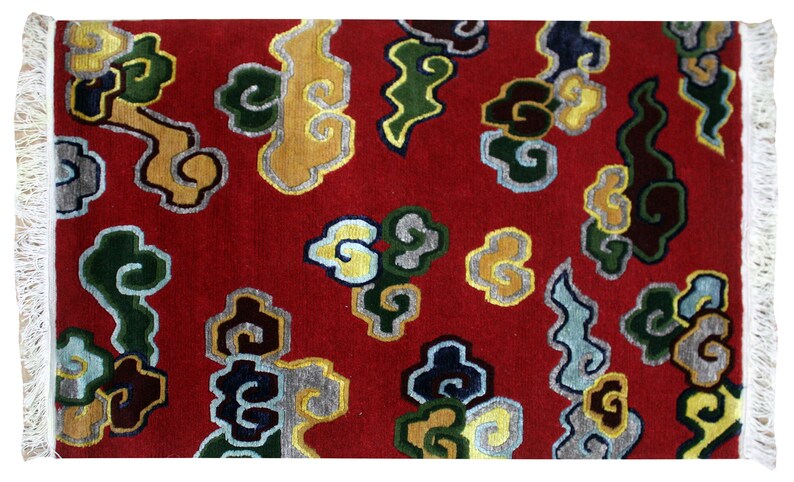 Wolle Tibetische Cloud Teppich Teppich 2 X 3 Ft Tibet Nepal Etsy