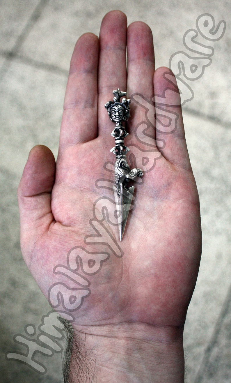 Silver Phurba Kila Dorje Vajra Knife Dagger .925 Sterling Tibet Nepal Buddhist Hindu Hinduism Tantric Tantra Bon Vedic image 2