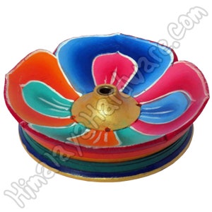 Wood Lotus Incense Burner: Nepal Nepali Tibet Tibetan Buddhist Buddha