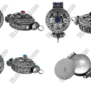 Silver Ghau Pendant: Om Mani Padme Hum mantra sterling Tibet Tibetan gau box