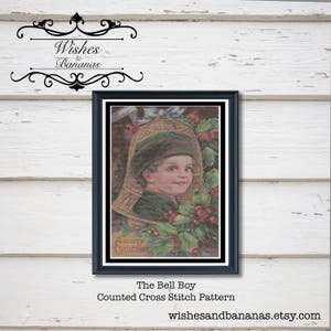 The Bell Boy | Christmas Counted Cross Stitch Design | Digital Download | Instant | Pattern