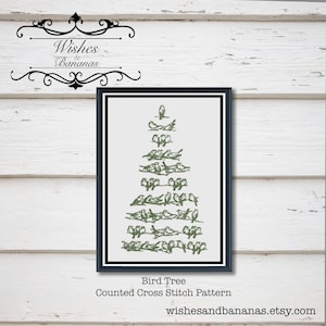 Bird Tree | Christmas Counted Cross Stitch Design | Digital Download | Instant | Pattern