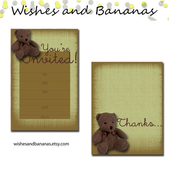 → View on Etsy: Yellow Teddy Bear Invitation and Thank You Card Set | Birthday | Baby Shower | Digital File | Available for Download Yellow Teddy Bear Invitation and Thank You Card Set | Birthday | Baby Shower | Digital File | Available for Download
