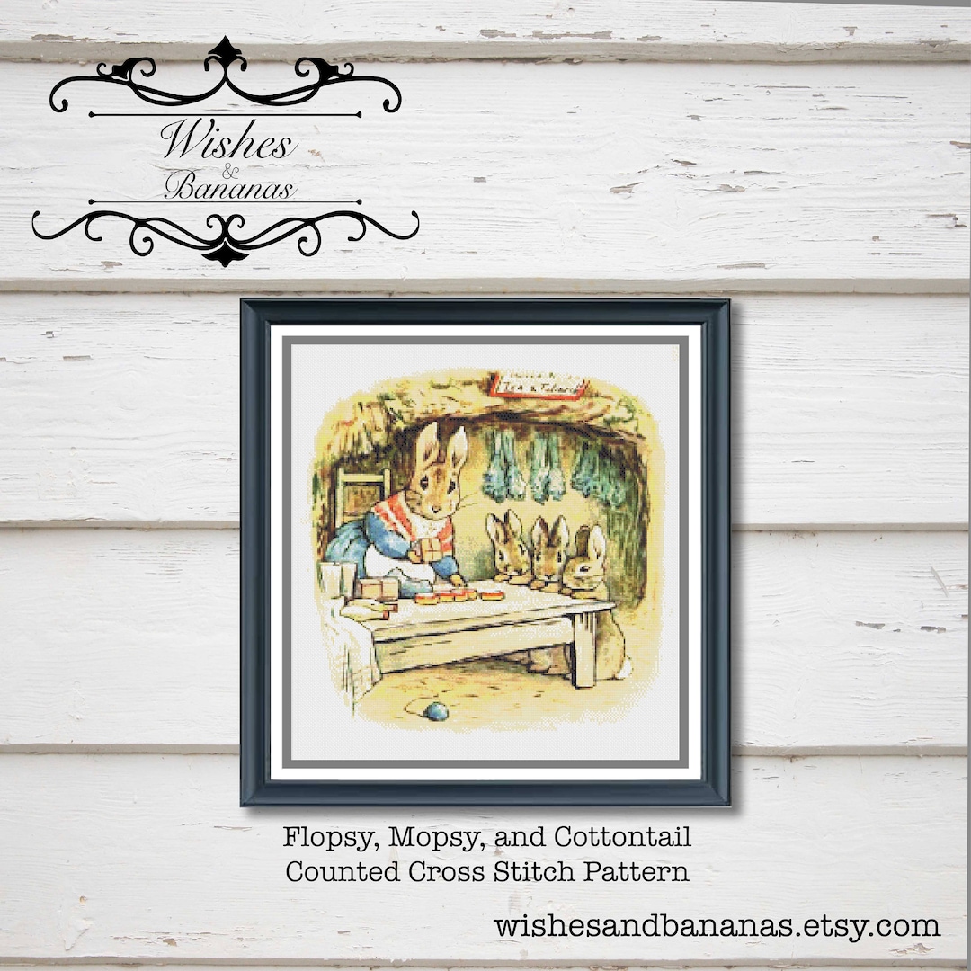 Flopsy, Mopsy, and Cottontail Counted Cross Stitch Pattern | Peter