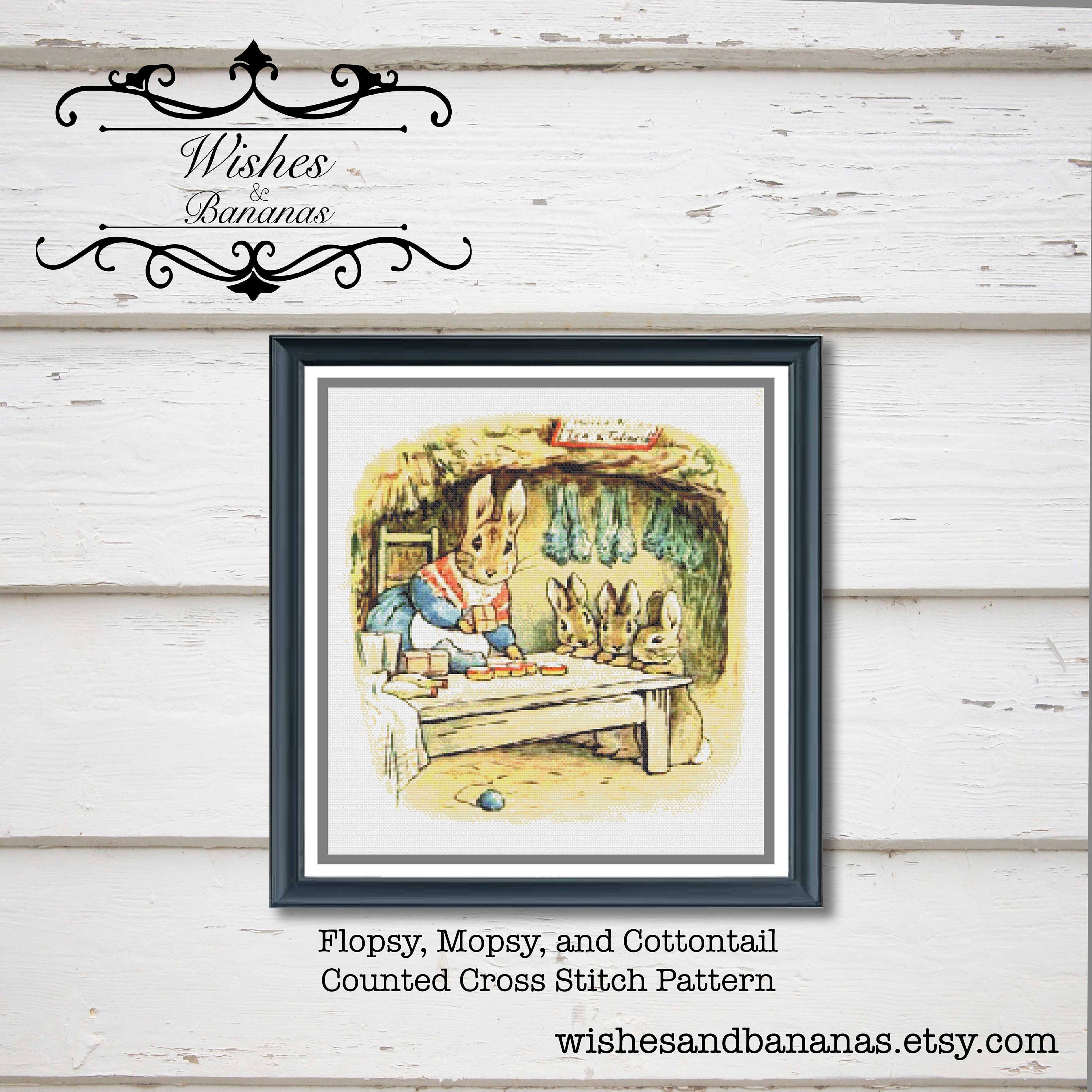 Flopsy, Mopsy, and Cottontail Counted Cross Stitch Pattern | Peter