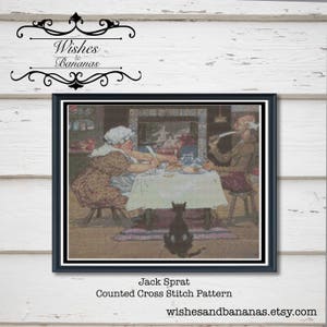 Jack Sprat Counted Cross Stitch Design | Nursery Rhyme | Old Mother Goose | Digital Download | Instant | Print at Home