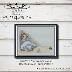 Raggedy Ann Counted Cross Stitch Pattern | Children&#39;s Books | Illustration | Digital Download | Instant