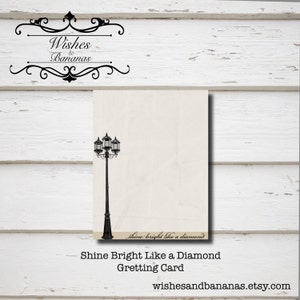 Glans helder als een diamant blanco wenskaart | Rap Lyrische Notecard | Rihanna-teksten | Digitaal bestand | Afdrukbaar | Directe download