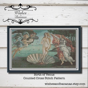 Birth of Venus Counted Cross Stitch Pattern - Stitch a Renaissance Masterpiece | PDF