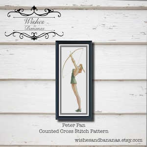 Pin Up Counted Cross Stitch Design | Peter Pan | Vintage | Digital Download | Instant | Cross Stitch Pattern