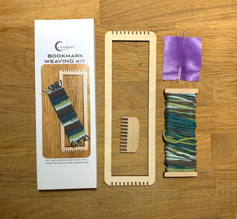 Bookmark Weaving Loom Kit Wood Green Etsy