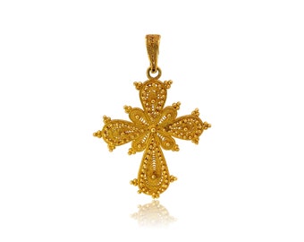 Vintage Byzantine Cross in 18k Gold