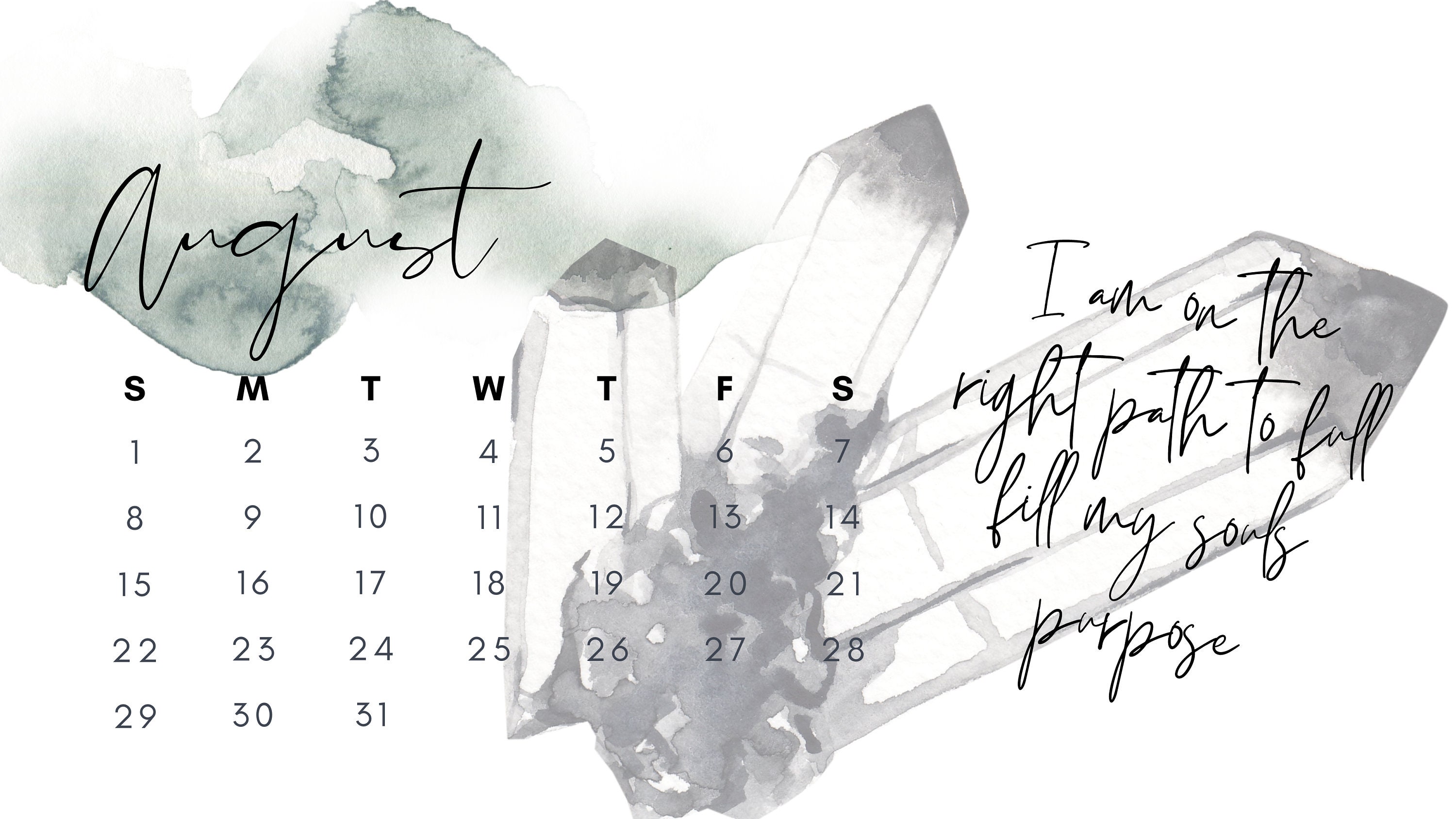 2021 Watercolor Crystal Affirmation Calendar 6 Month | Etsy