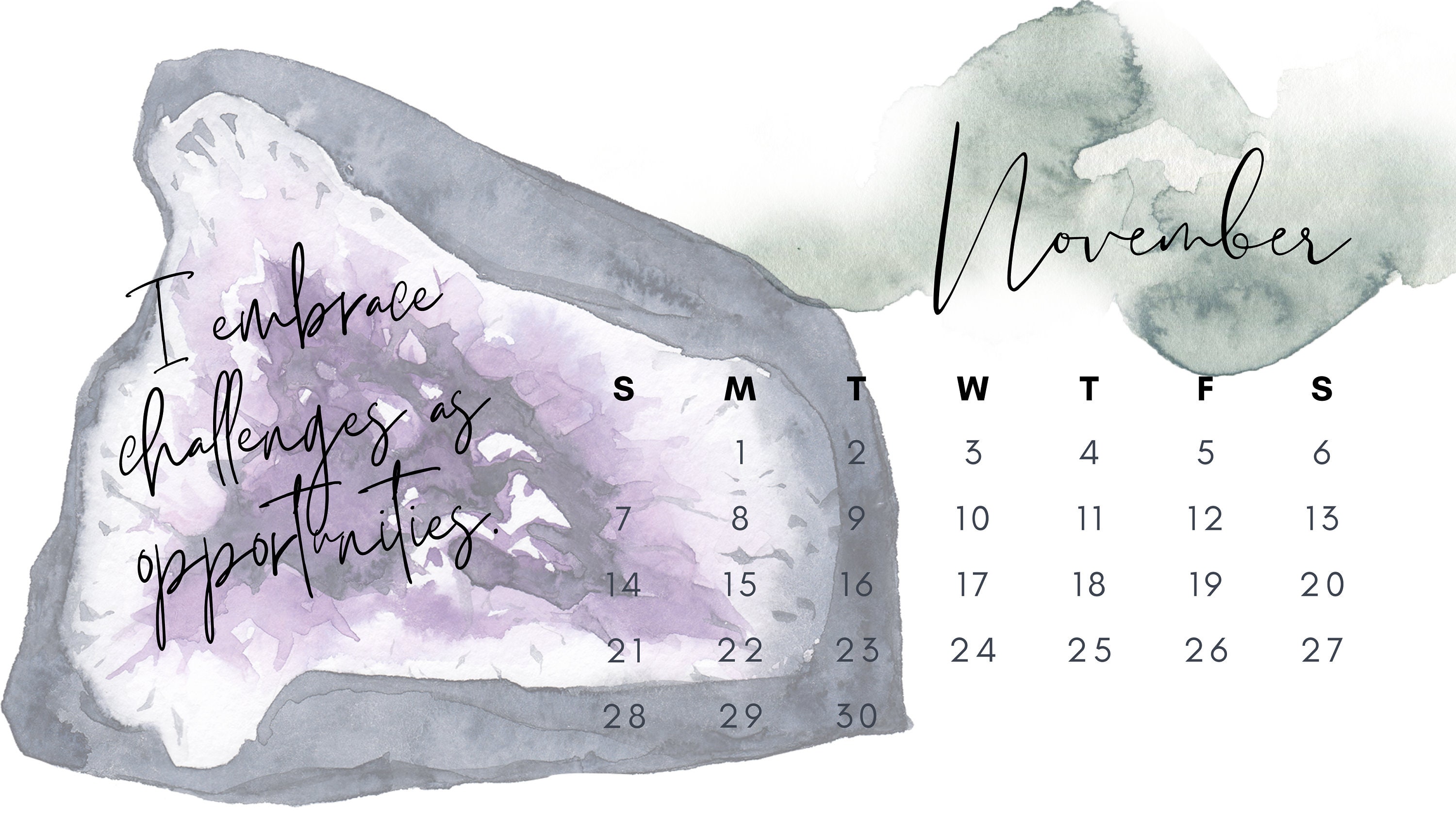 2021 Watercolor Crystal Affirmation Calendar 6 Month | Etsy
