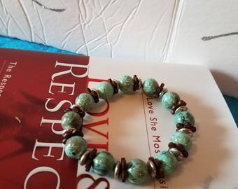Turquoise Bracelet With Silver Beads