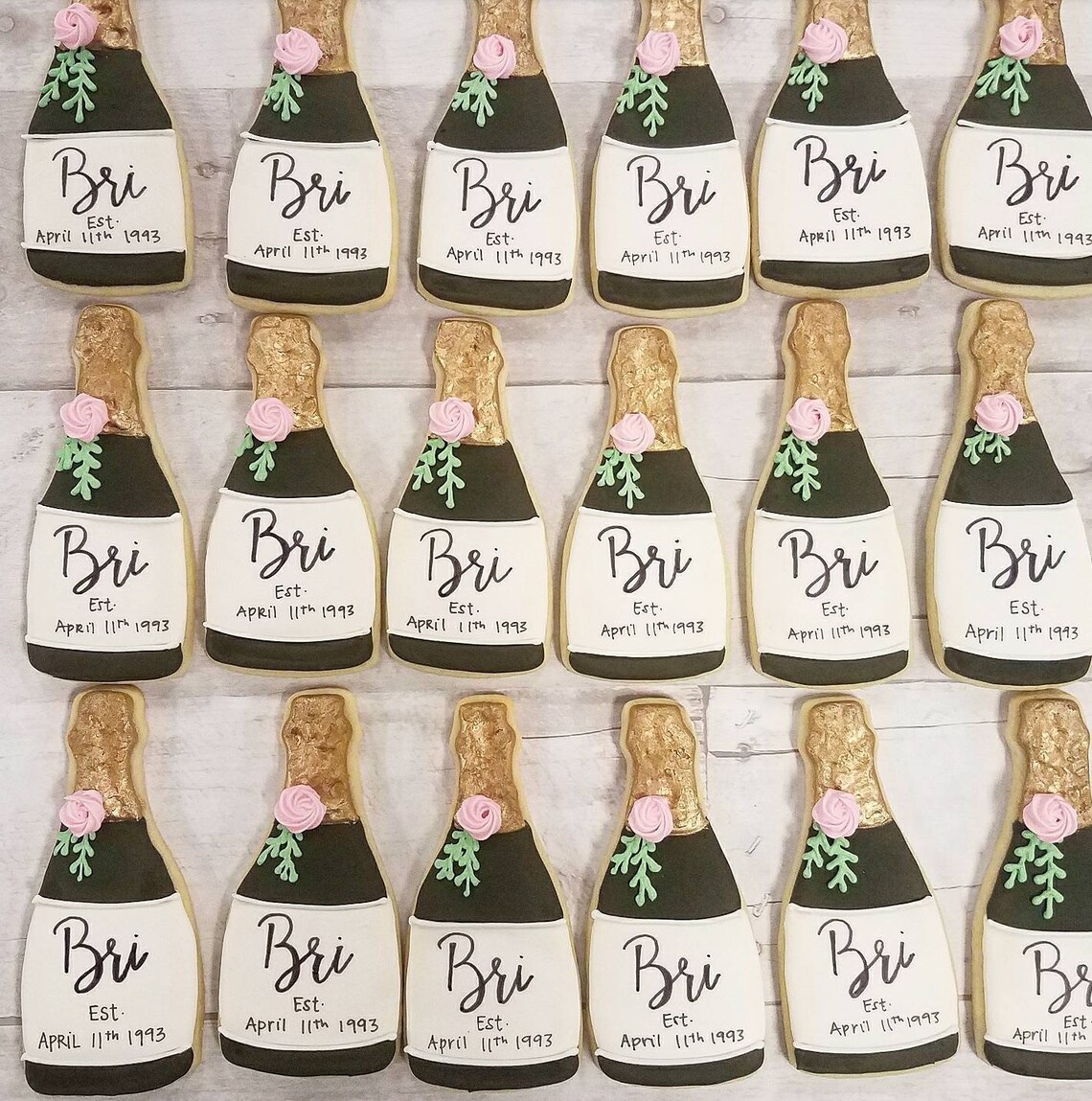 Champagne Bottle Cookies Etsy