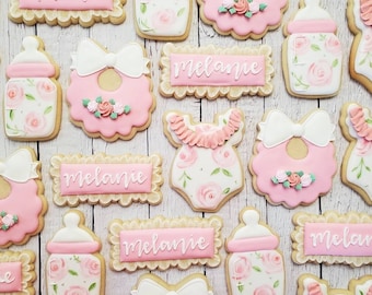 Flower Baby Shower Cookies