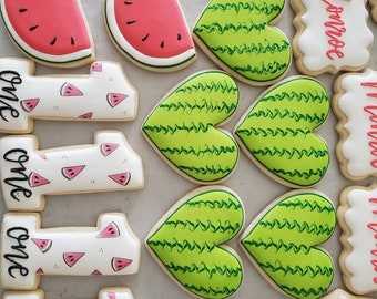 One In A Melon Cookies Watermelon Cookies Etsy Singapore
