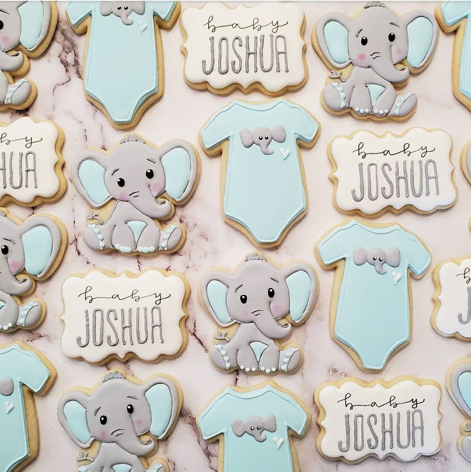 Baby Elephant Cookies Baby Shower Etsy