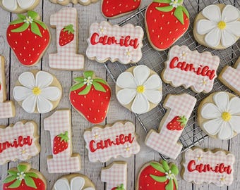Strawberry Birthday Cookies