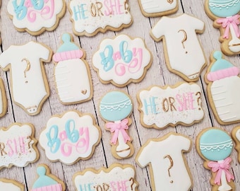 Baby Gender Reveal Cookies