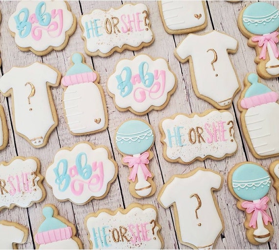 Baby Gender Reveal Cookies Etsy De Baby Gender Reveal Cookies Etsy De