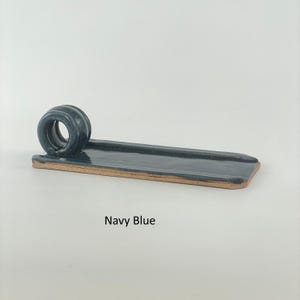 Pottery Butter Dish, Open Butter Sled, Handmade Serving Tray Navy Blue