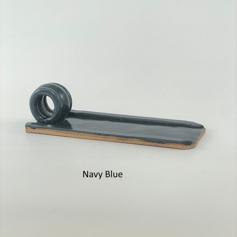 Pottery Butter Dish, Open Butter Sled, Handmade Serving Tray Navy Blue