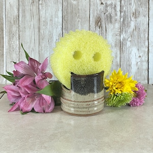 Sponge Holder, Extra Wide Slot, Grooved Cylinder Style