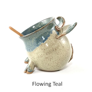 A Flowing Teal Salt Pig