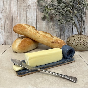 Pottery Butter Dish, Ceramic Butter Sled, Open Butter Dish, Ceramic Butter Plate, Handmade Butter Sled