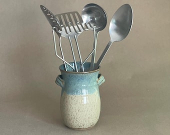 Ceramic Utensil Holder, Large Belly Shaped Utensil Crock