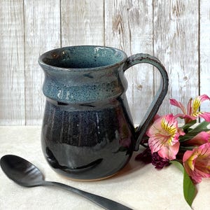 Pottery Mug, Pottery Coffee Mug, Tea Mug, Pottery Tea Cup, Pottery Coffee Cup, Ceramic Tea Mug, Extra Large Banded Belly Mug