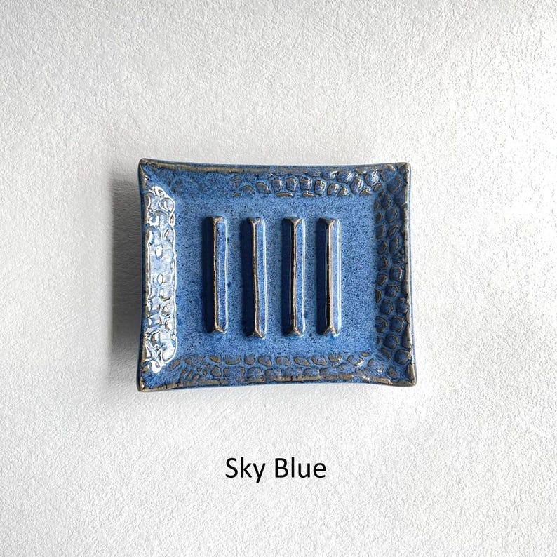 A Sky Blue Soap Dish.