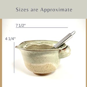 Tigela de cerâmica artesanal para massa com batedor, tigela para misturar na cozinha imagem 3