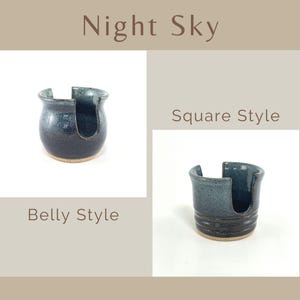 Showing both Belly and Square style Cup Dispensers / Sponge Holders in the color Night Sky