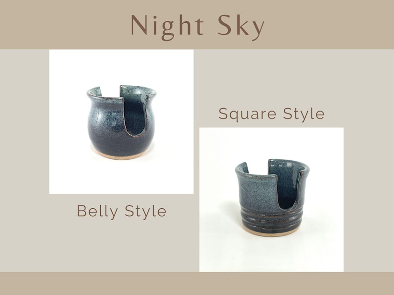 Showing both Belly and Square style Cup Dispensers / Sponge Holders in the color Night Sky