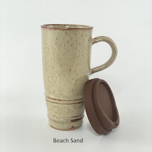 A Beach Sand Travel Mug with Lid