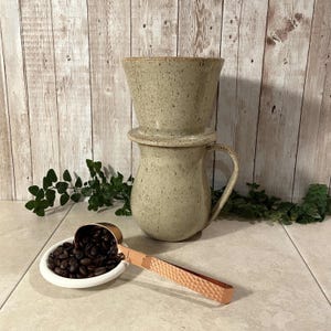 Ceramic Pour Over Coffee Set with Large Belly Mug - Handmade