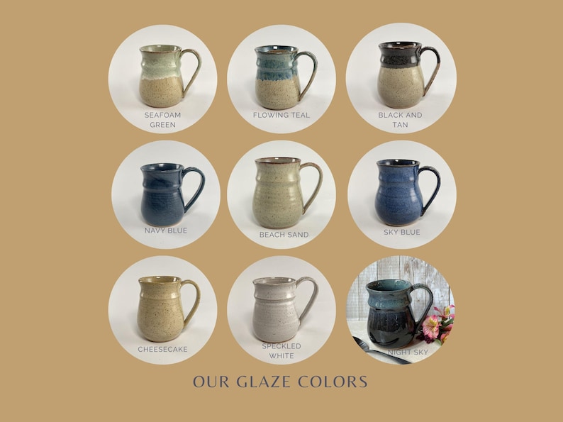 Handmade Pottery Mug: Extra Large 17-20 oz Ceramic Coffee Cup image 8