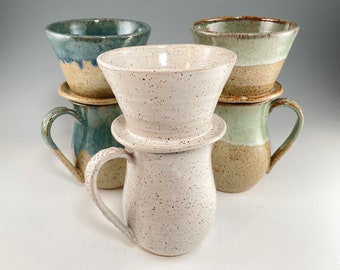 Ceramic Pour Over Set | Coffee Dripper | Speckled Beige Fern - Coffee  Brewer and Pitcher Set - Pottery Brewer & Pitcher