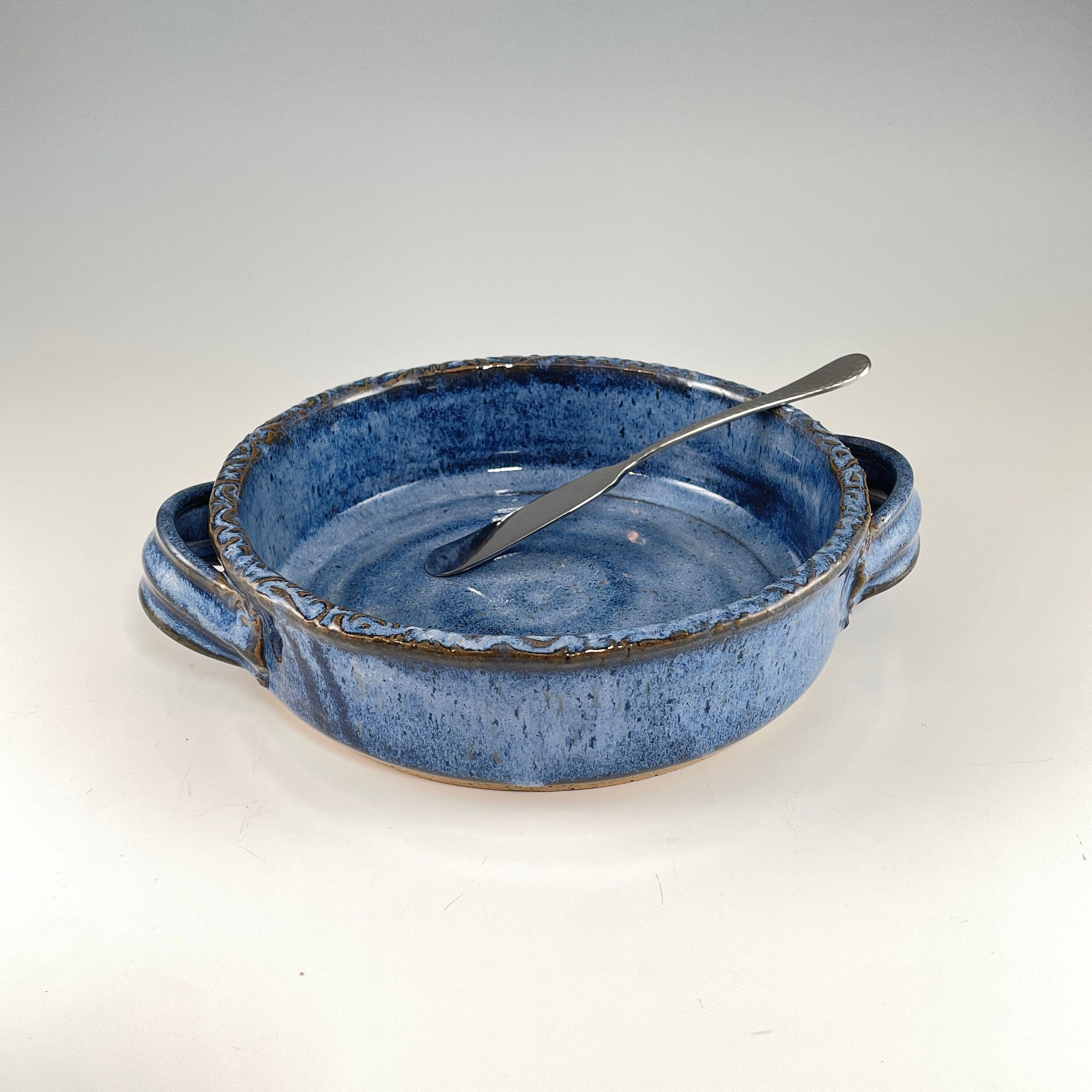 Brie Baker pottery baking dish. Ceramic dish for cheese and layered dips